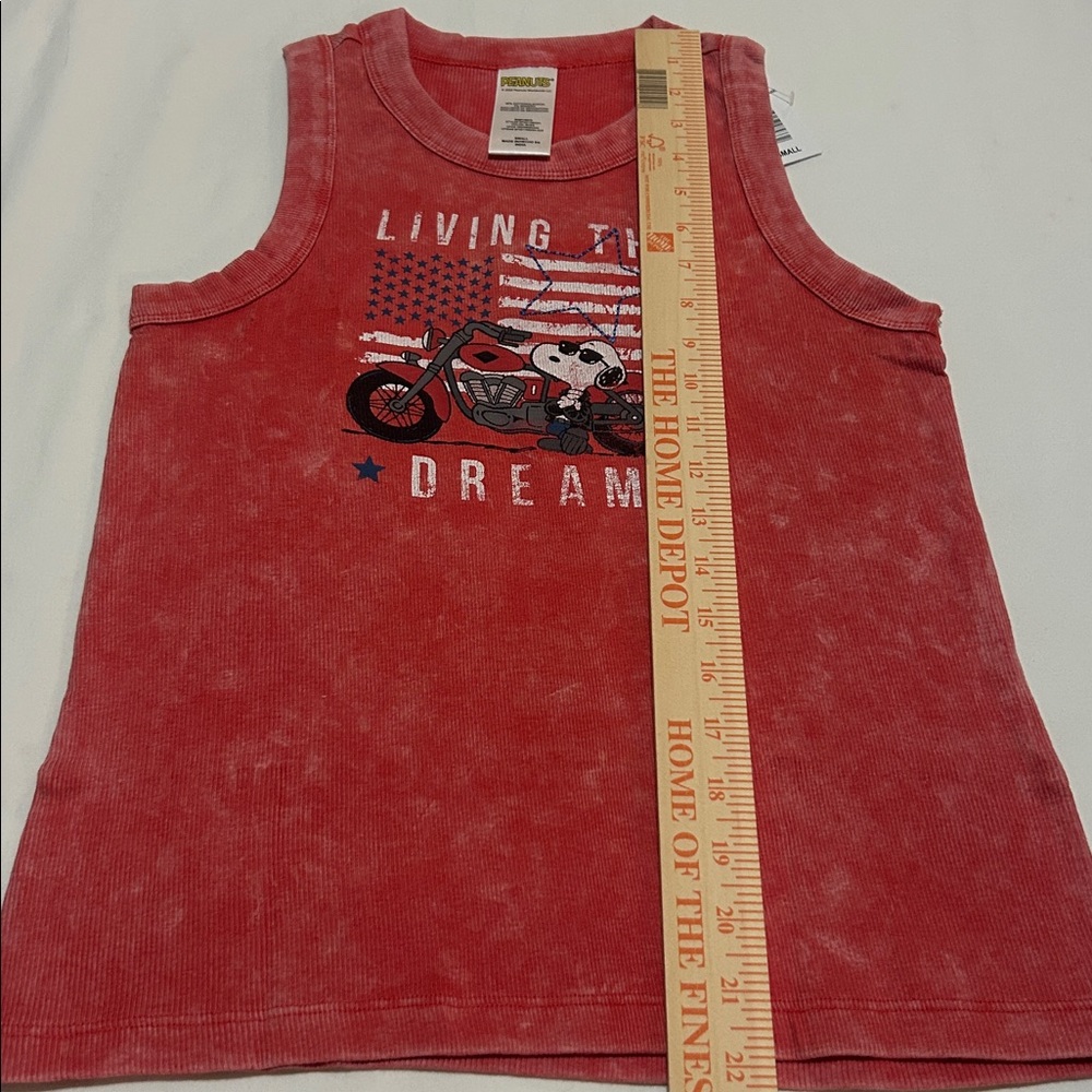 Peanuts Red Tank Top with Snoopy Graphic Cotton S, M  NWT - Picture 4 of 6